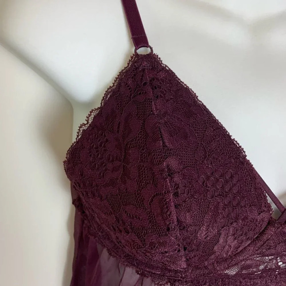 La  Senza Purple Lace Sheer Baby Doll Size Medium - Picture 12 of 12